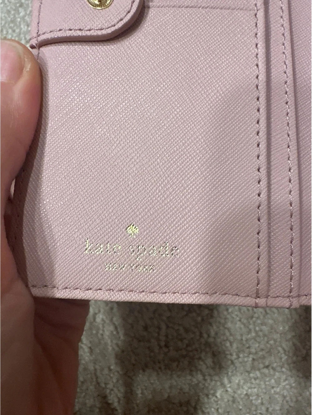 Kate Spade New York Pink Leather Wallet with Laser Cut Detail